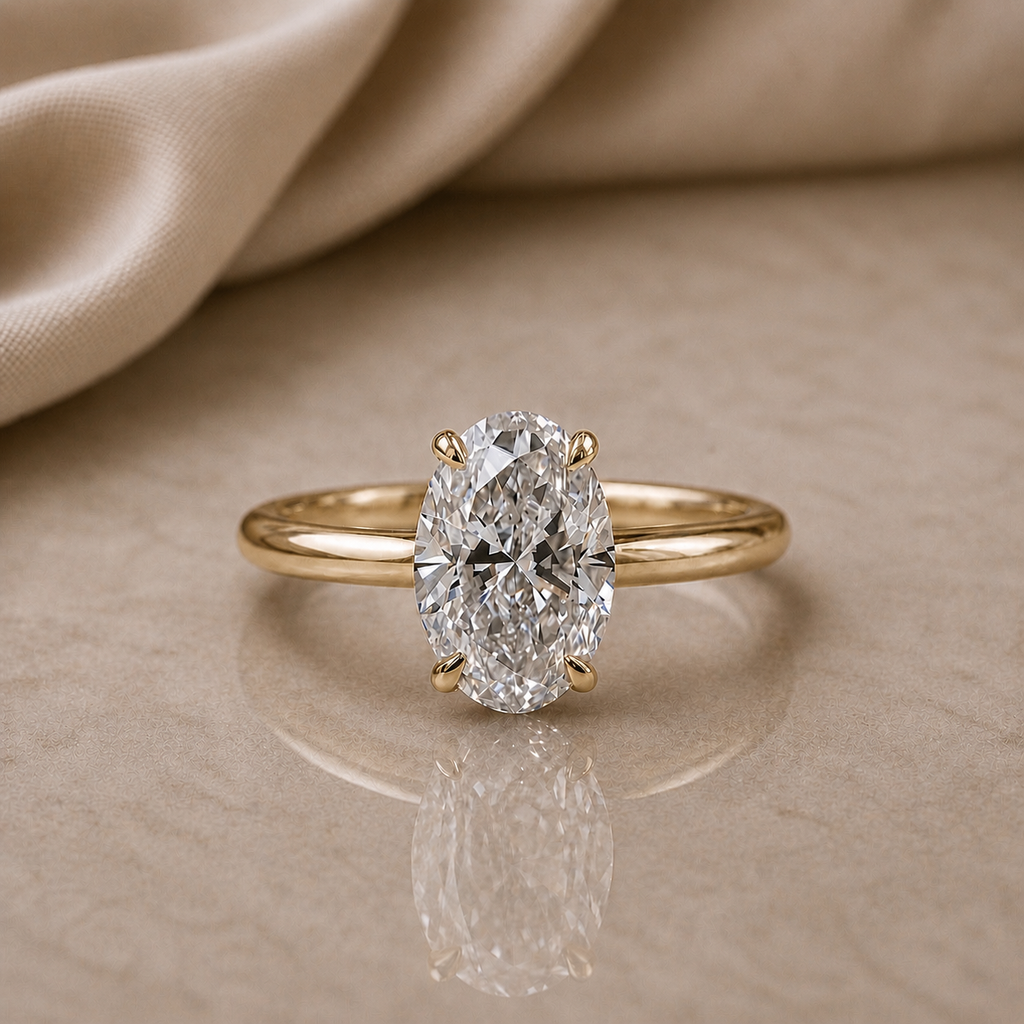 Classic Oval-Cut Lab Diamond Ring 3ct