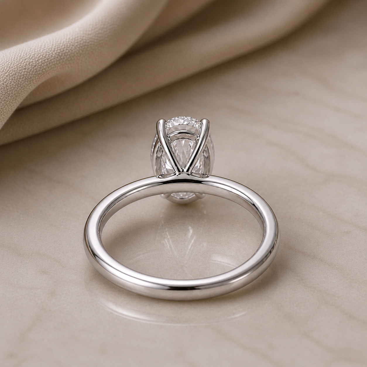Classic Oval-Cut Lab Diamond Ring 3ct