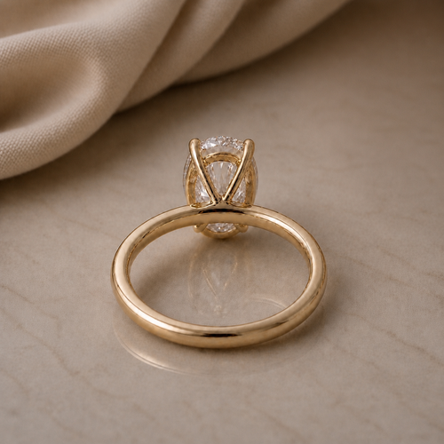 Classic Oval-Cut Lab Diamond Ring 3ct