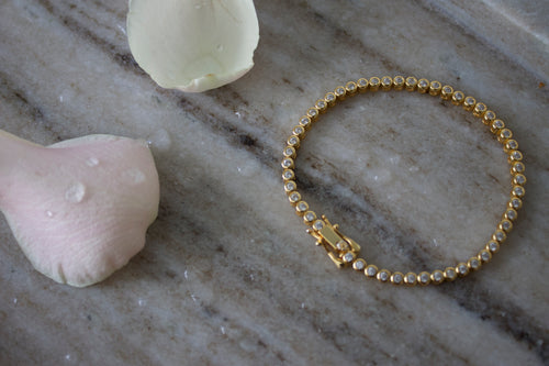 Eliza Tennis armbånd i 18K guldbelagt sølv | SIHO